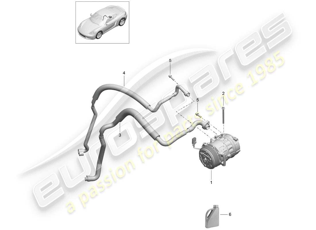 porsche 718 cayman (2018) compressor part diagram