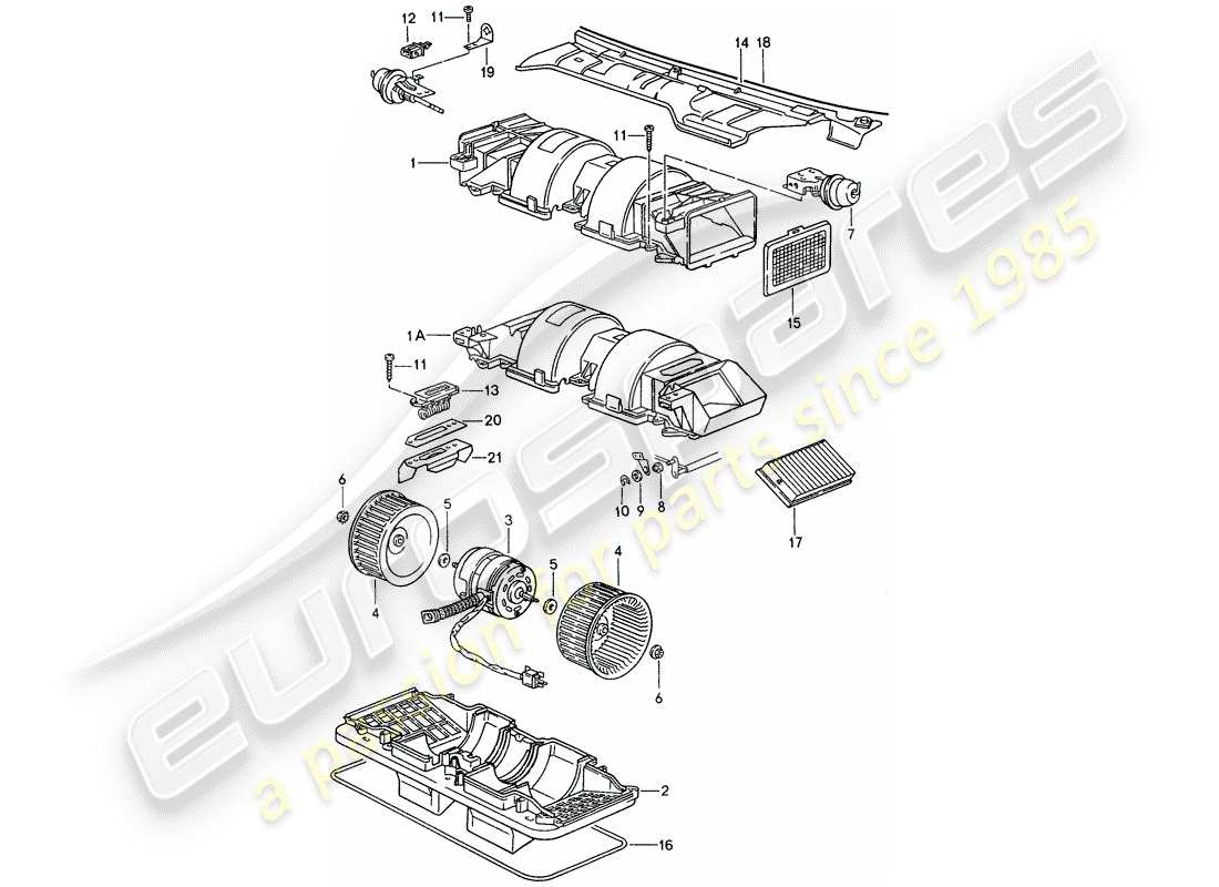 porsche 968 (1995) fan part diagram