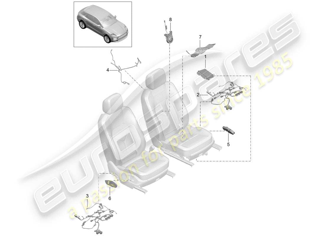 porsche macan (2020) electrics part diagram