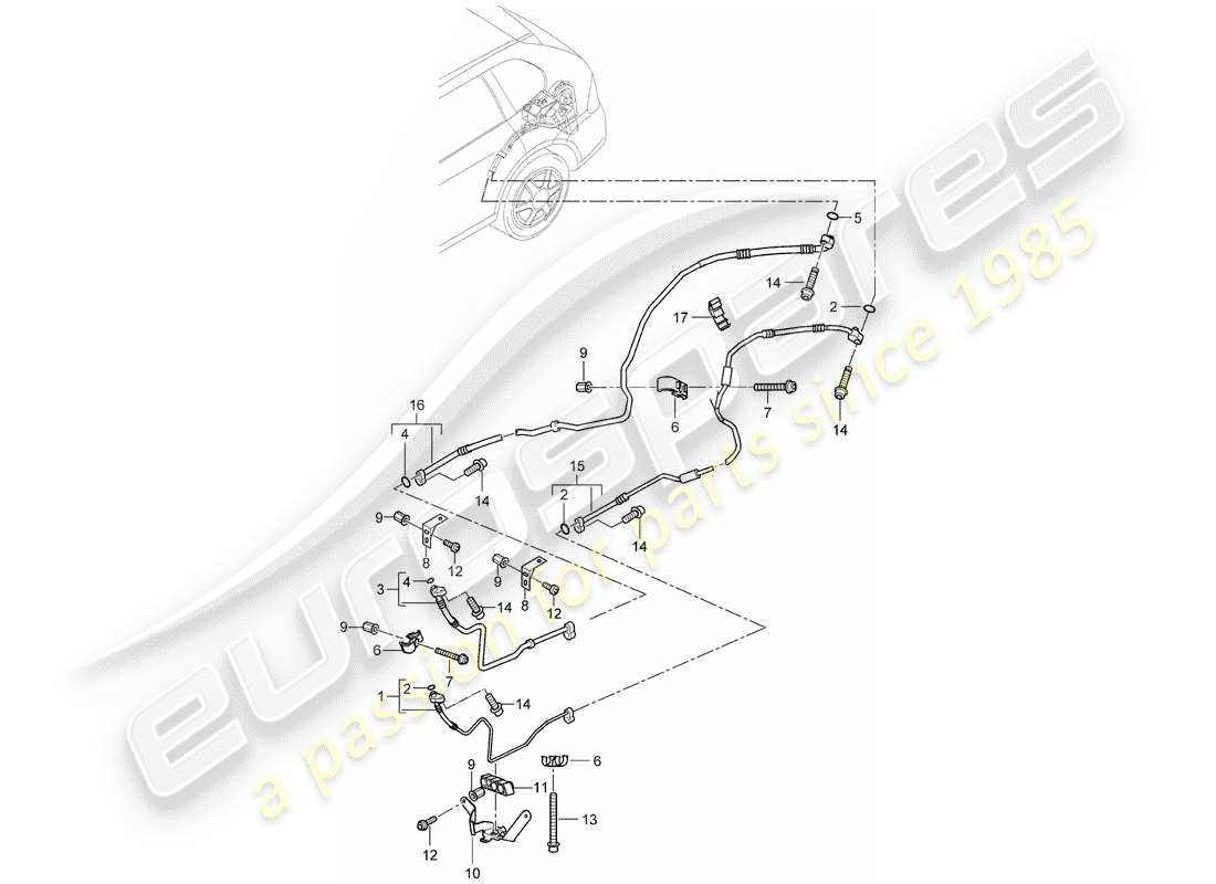 porsche cayenne e2 (2015) refrigerant circuit part diagram