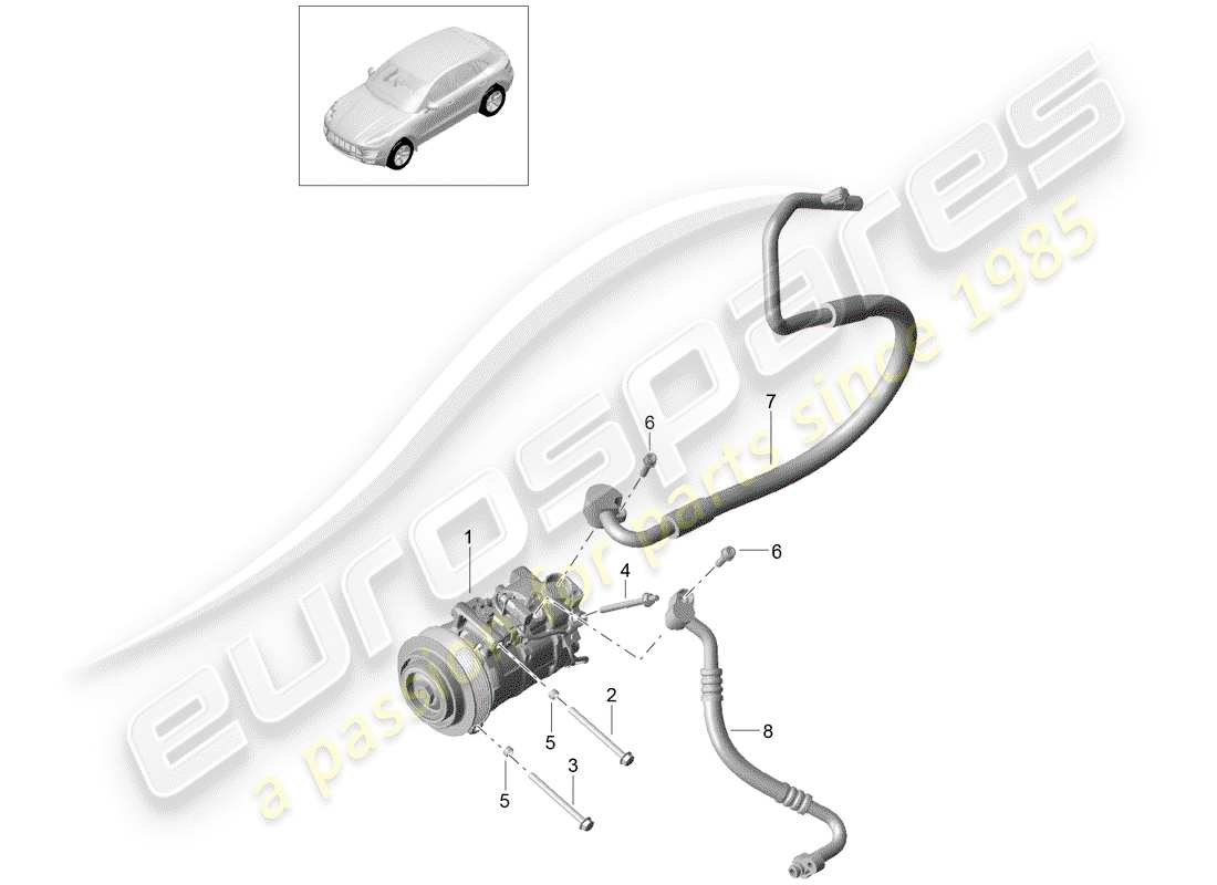 porsche macan (2016) compressor part diagram