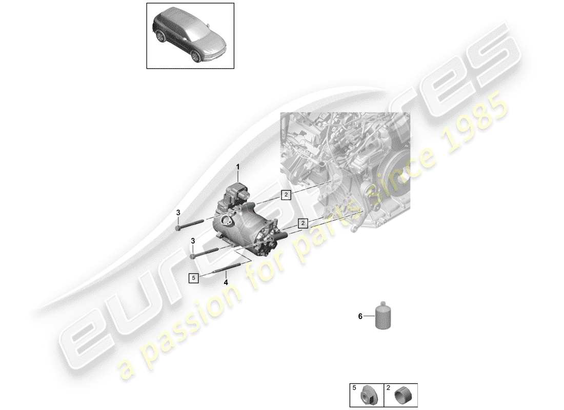 porsche cayenne e3 (2019) compressor part diagram