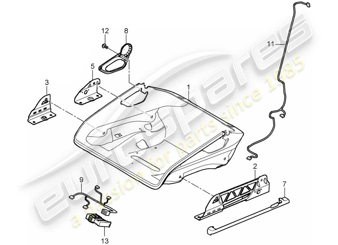 porsche 997 t/gt2 (2007) seat part diagram