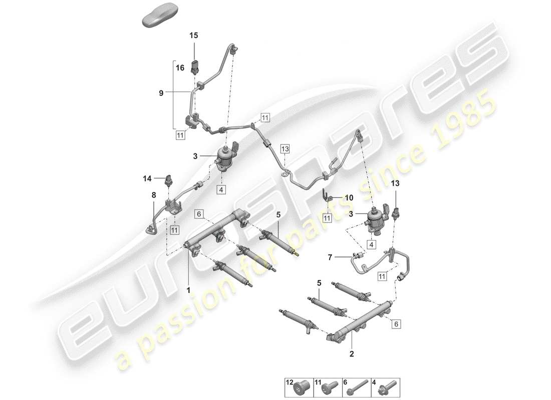 porsche 2019 injection system part diagram