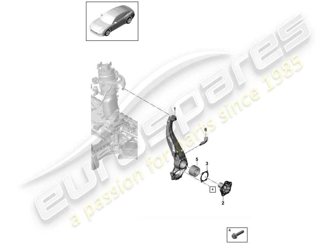 porsche panamera 971 (2019) wheel carrier part diagram