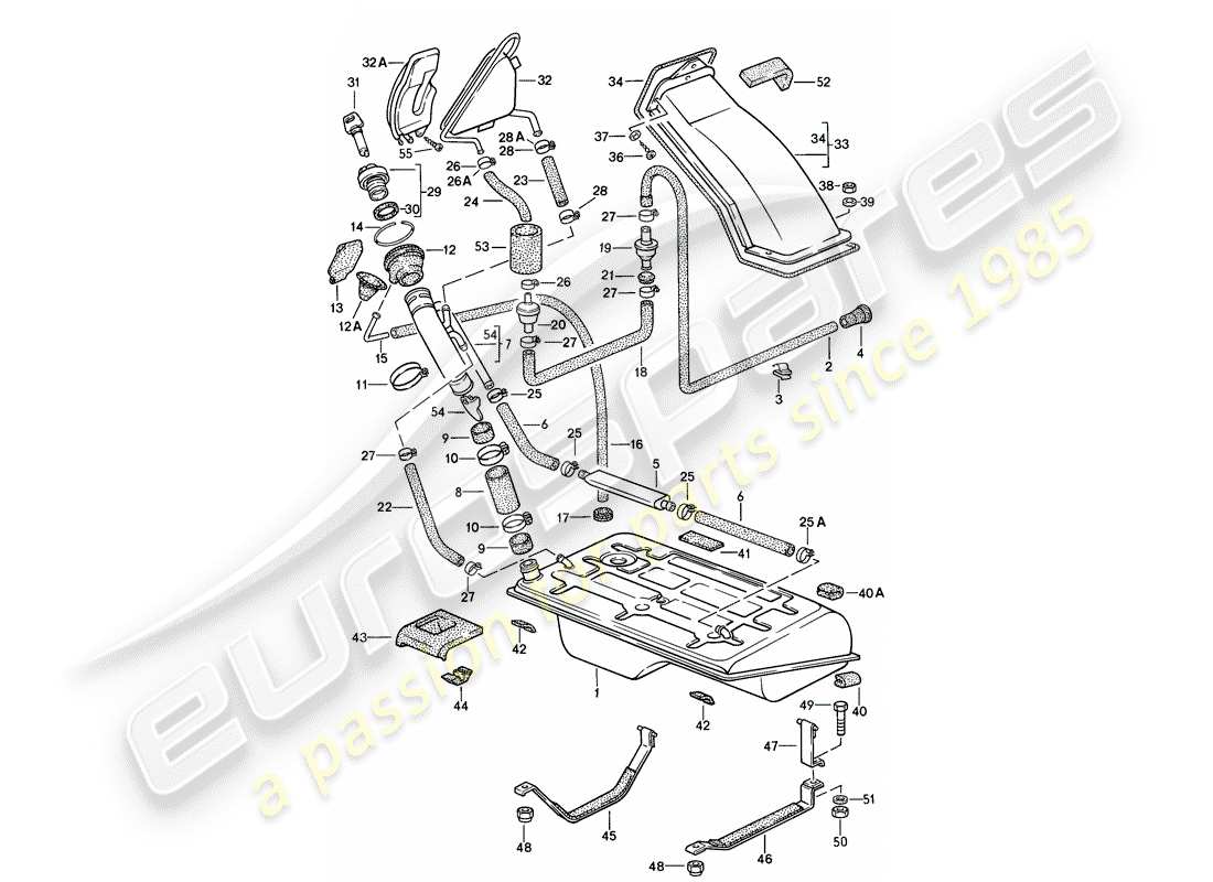 porsche 944 (1983) fuel tank part diagram