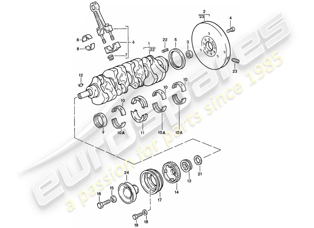 porsche 944 (1983) crankshaft - connecting rod part diagram