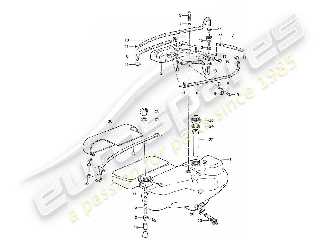 porsche 959 (1987) fuel tank part diagram