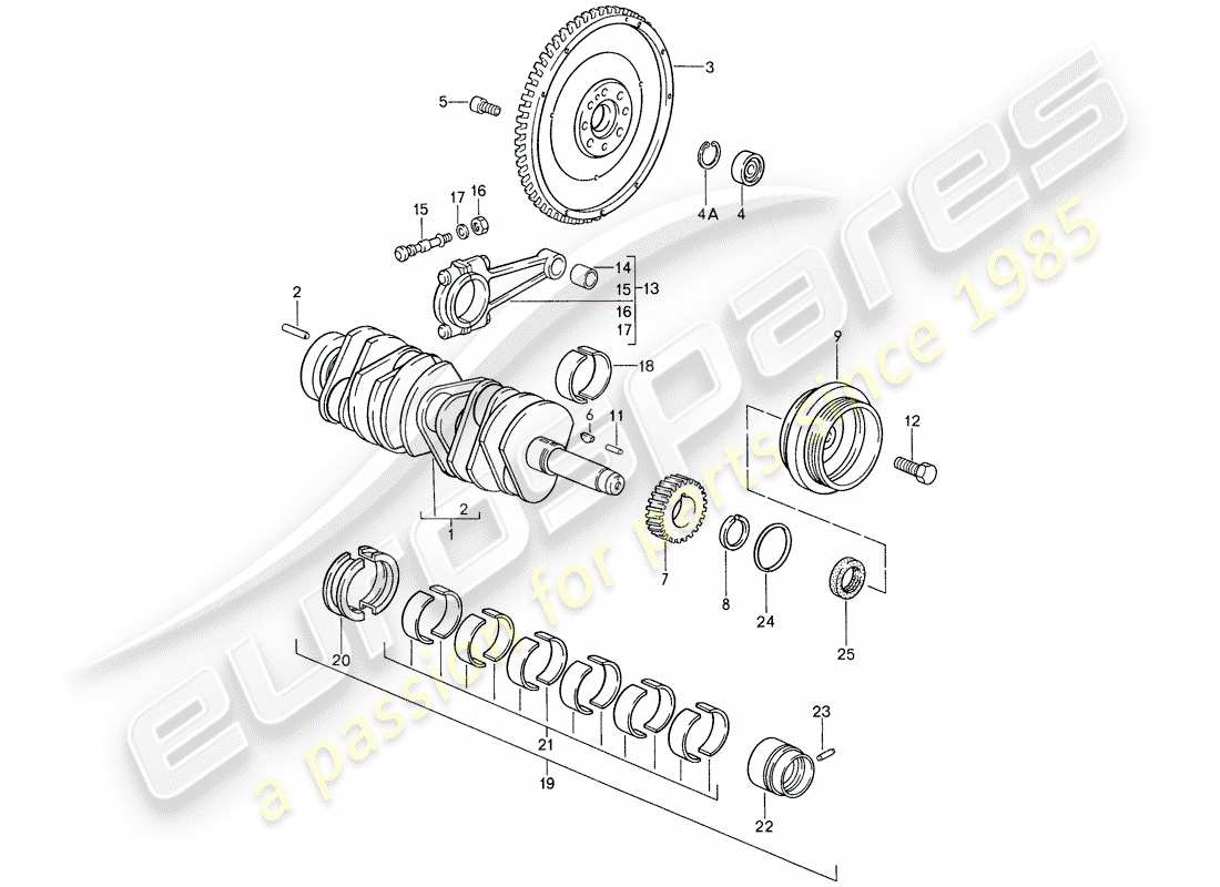 porsche 959 (1987) crankshaft part diagram