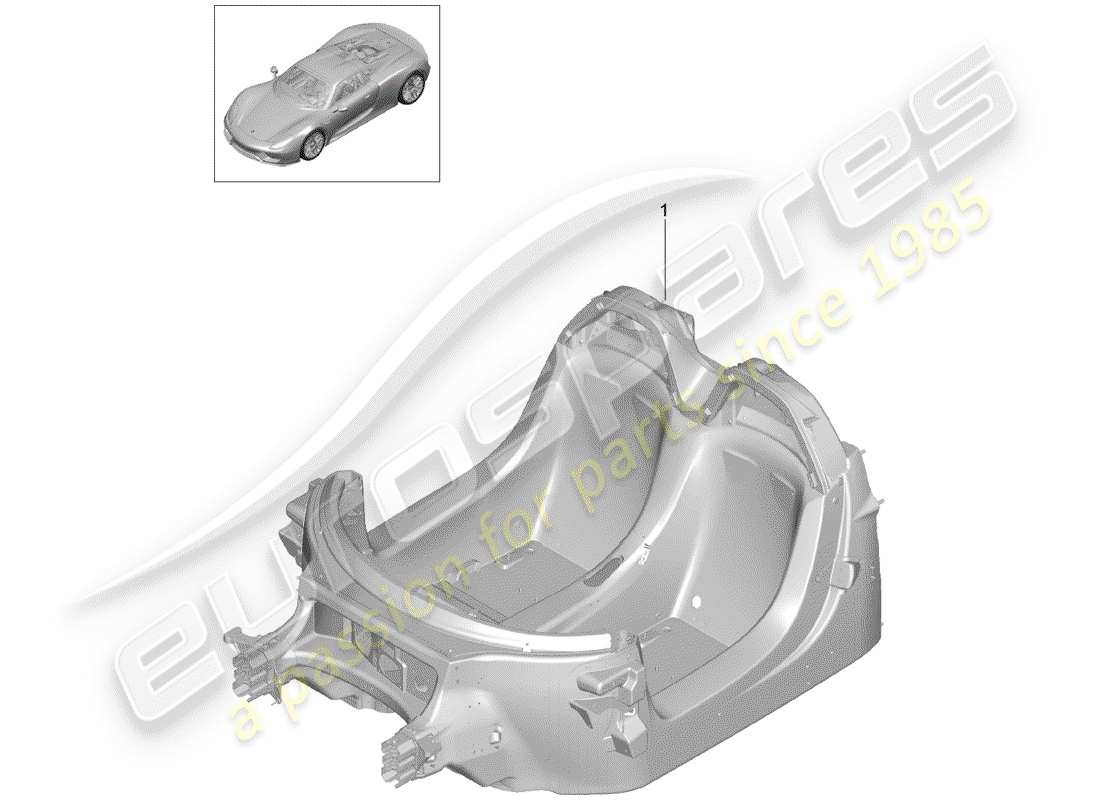 porsche 918 spyder (2015) monocoque part diagram