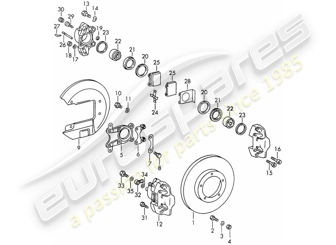 porsche 911/912 (1968) disc brakes - d >> - mj 1968 part diagram