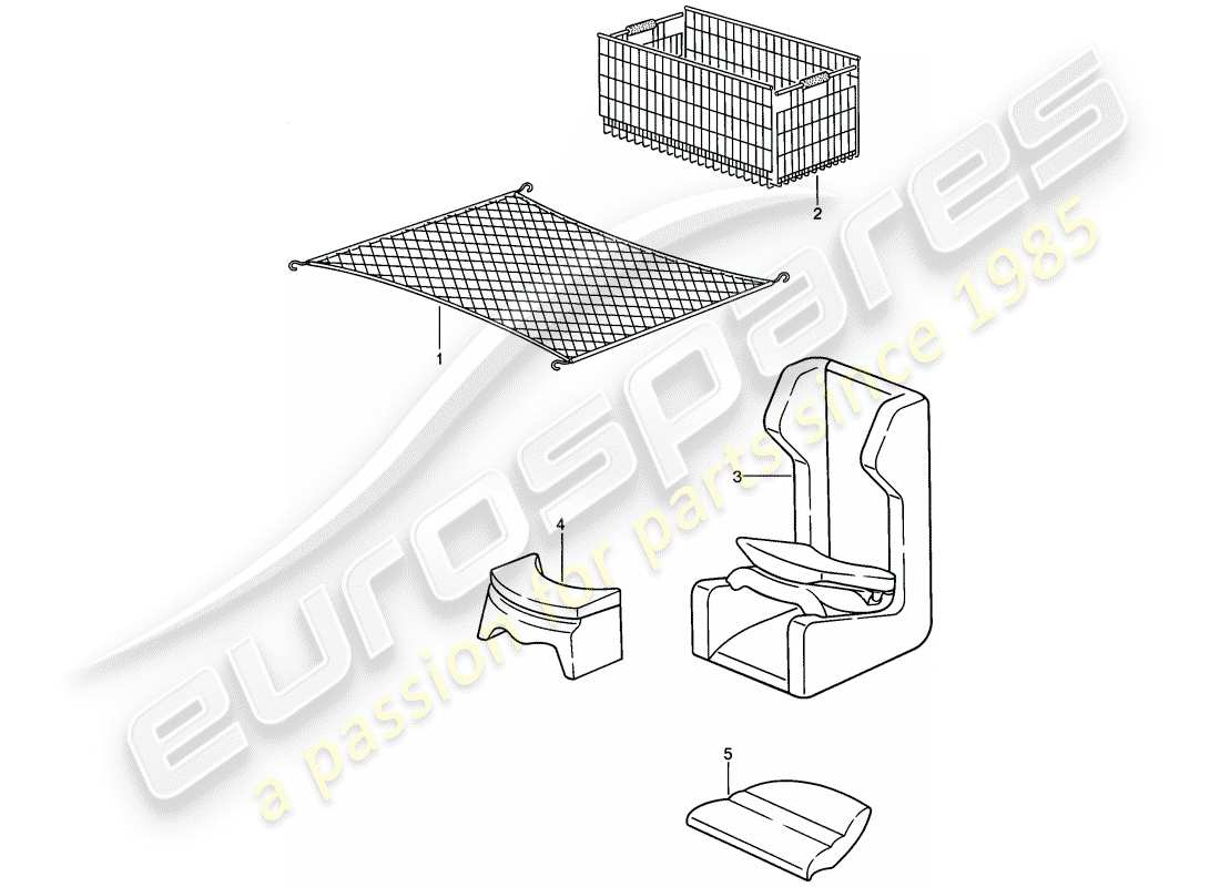 porsche 944 (1988) accessories part diagram