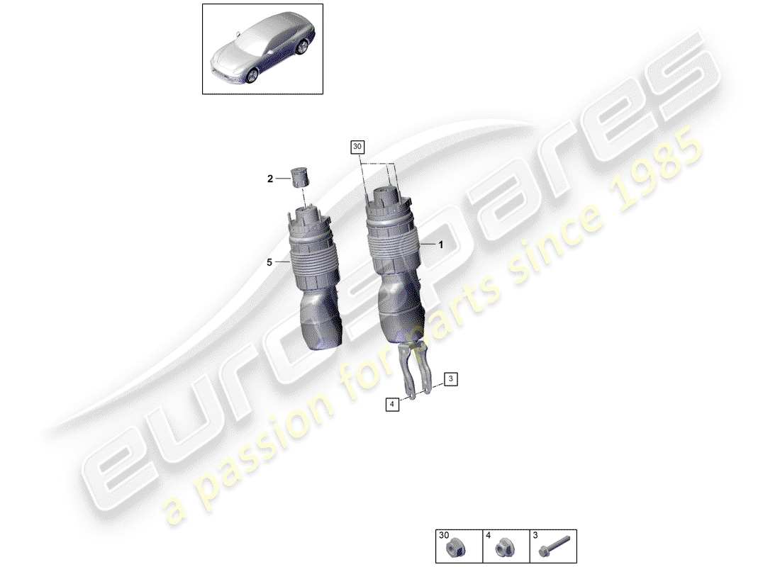 porsche panamera 971 (2020) air spring part diagram