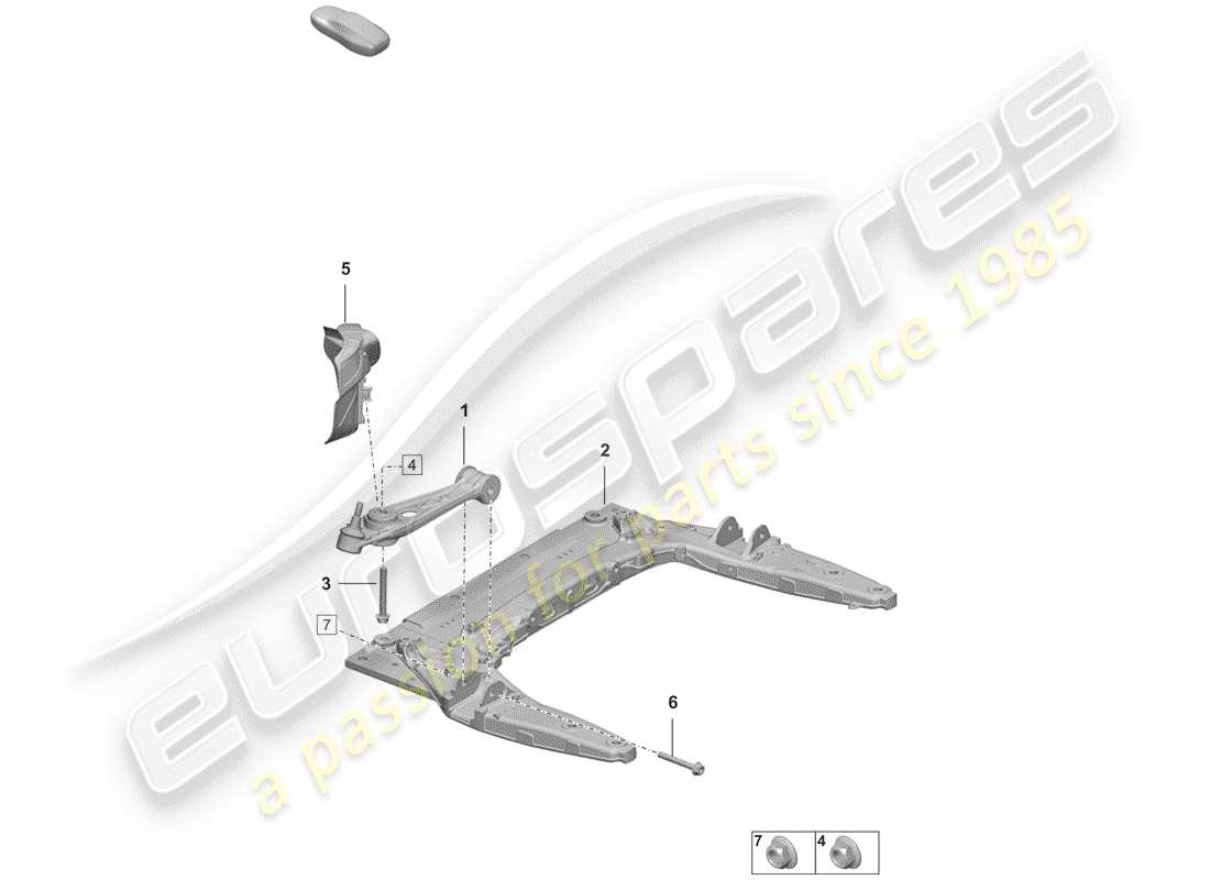 porsche 2020 cross member part diagram