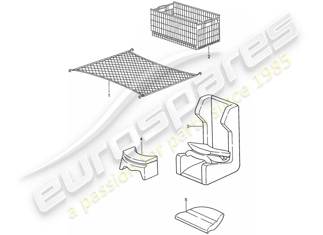 porsche 944 (1989) accessories part diagram