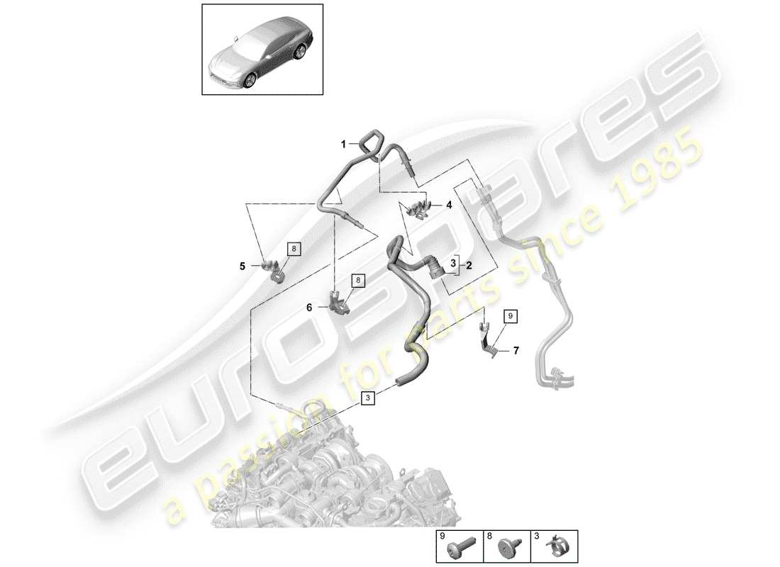 porsche panamera 971 (2017) fuel line part diagram