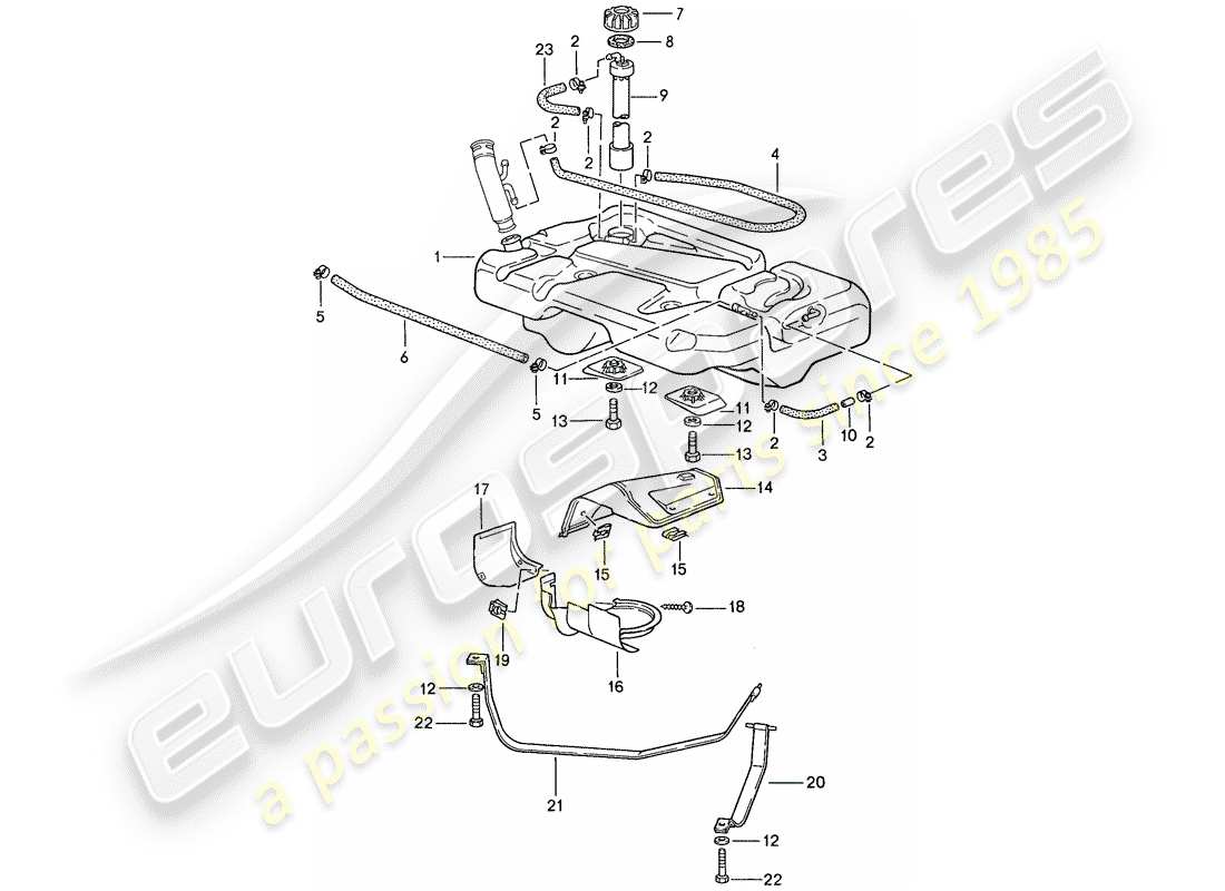 porsche 944 (1991) fuel tank part diagram