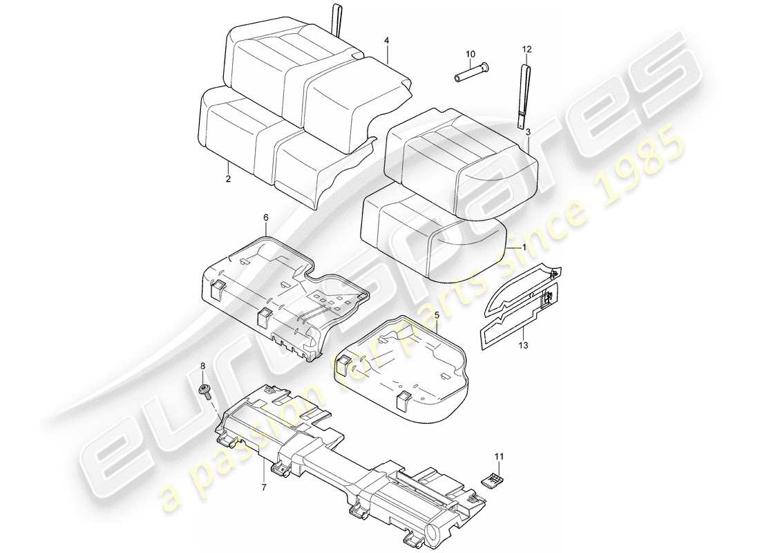 porsche cayenne (2010) seat part diagram