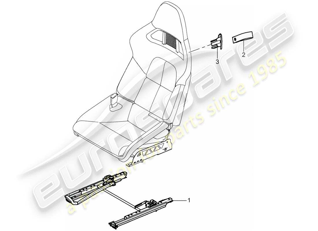 porsche 997 gt3 (2011) seat part diagram