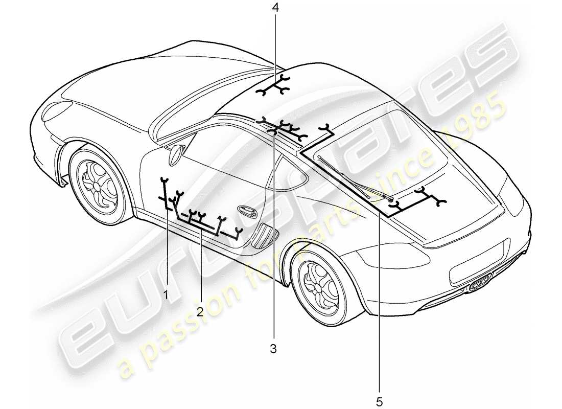 porsche cayman 987 (2006) wiring harnesses part diagram