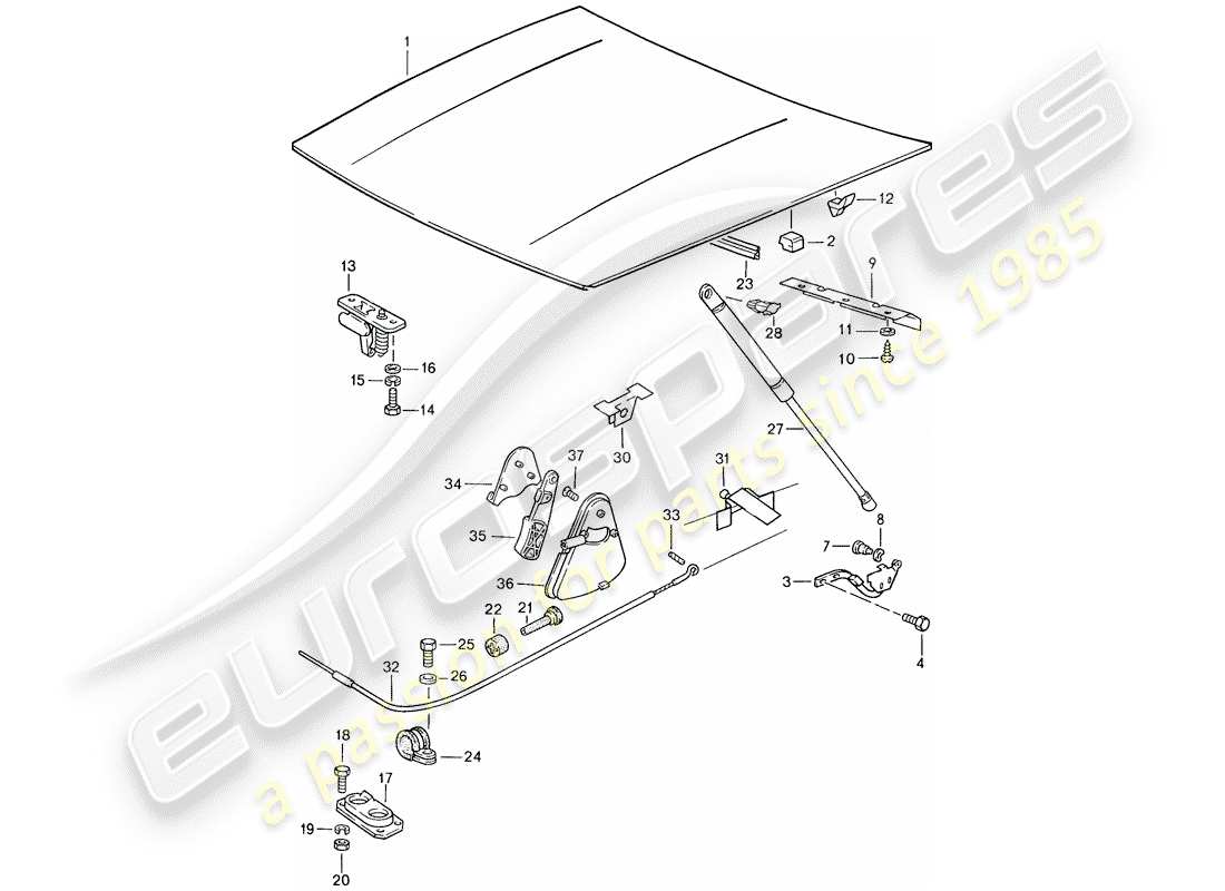 porsche 944 (1991) cover - actuator part diagram