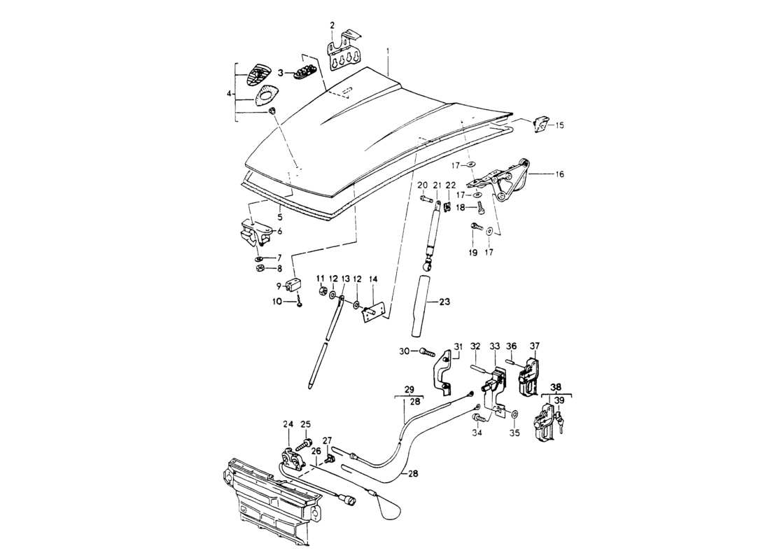 porsche 964 (1994) cover part diagram