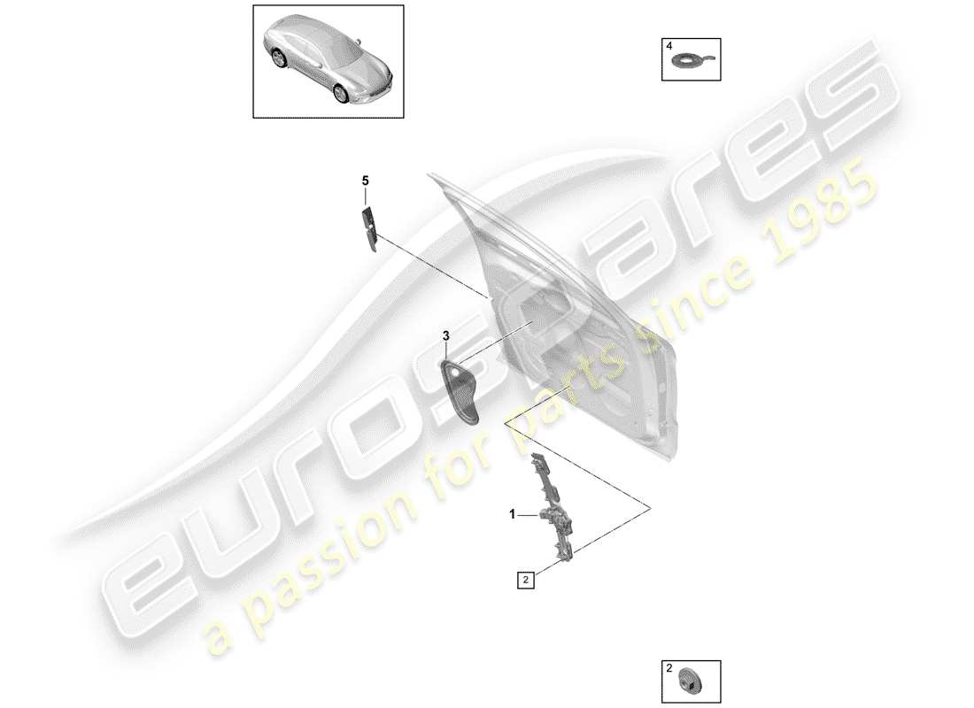 porsche panamera 971 (2020) window regulator part diagram