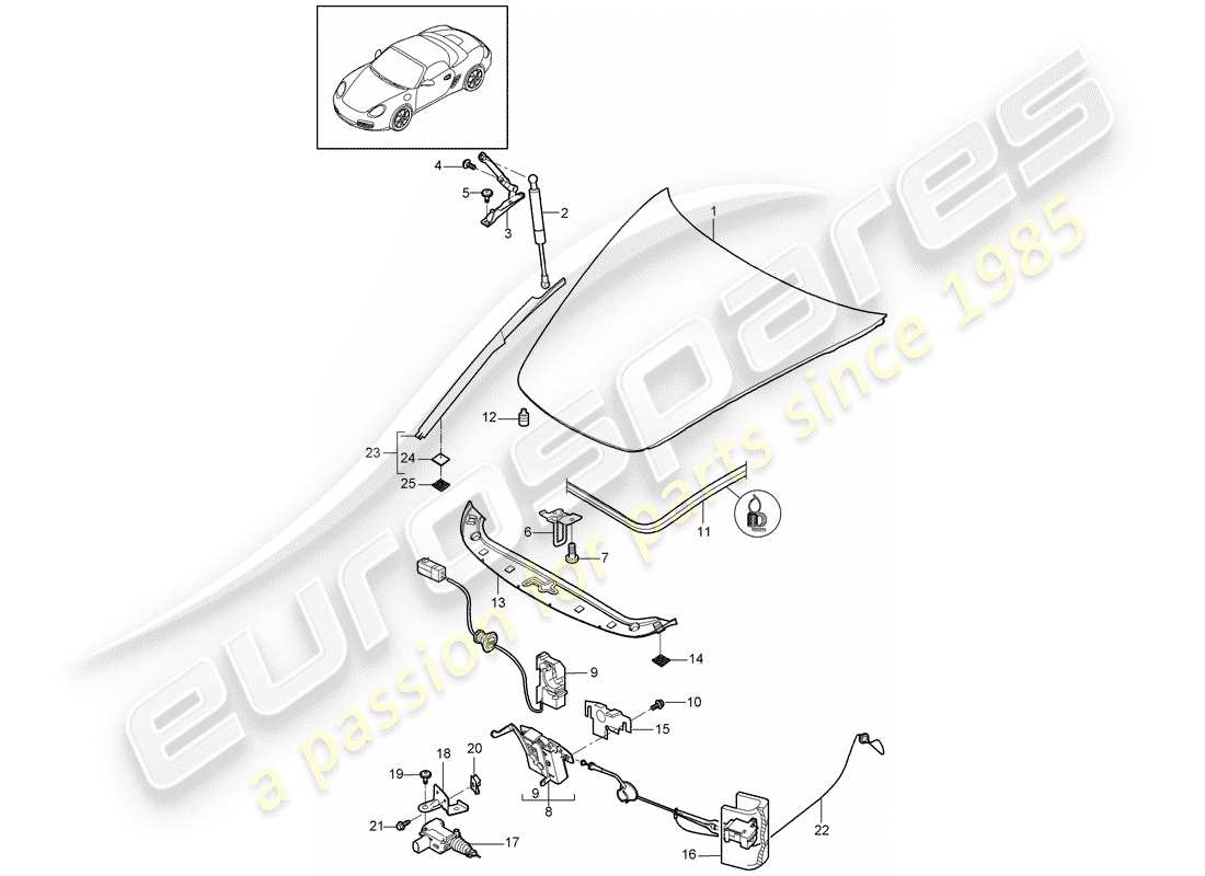 porsche boxster 987 (2012) cover part diagram