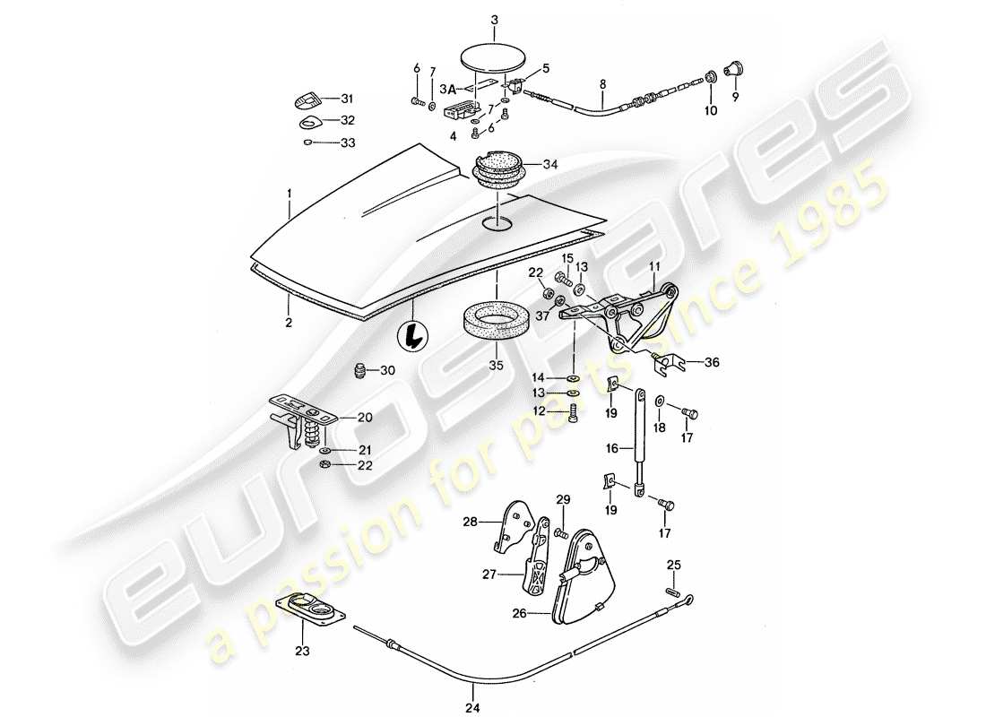 porsche 959 (1988) cover part diagram