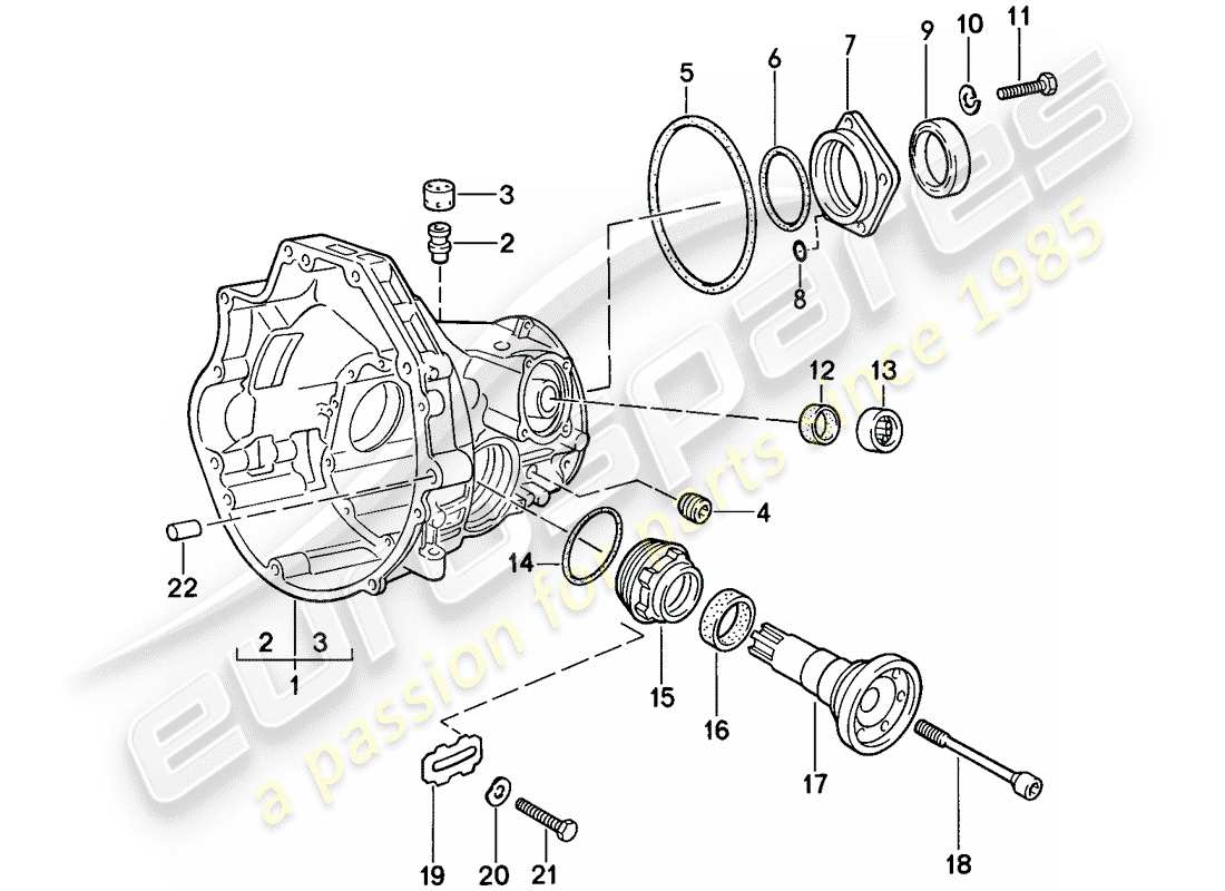 porsche 944 (1983) replacement transmission - final drive housing - automatic transmission part diagram