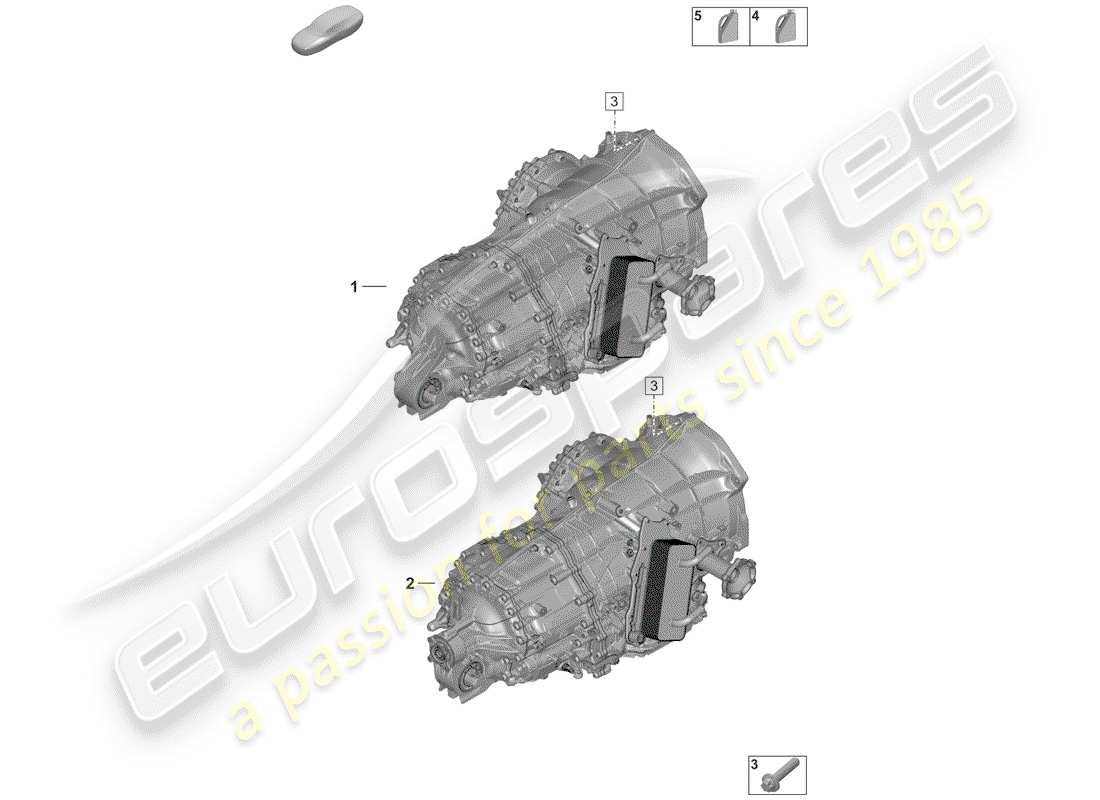 porsche 2019 8-speed dual clutch gearbox part diagram