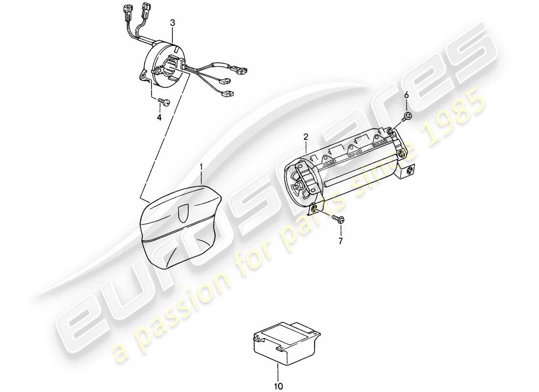 porsche 993 (1994) airbag - see technical information - gr.6 nr.5/96 part diagram