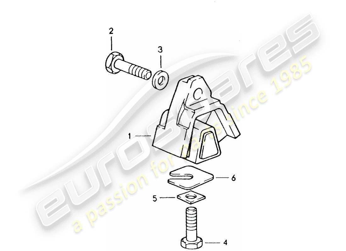 porsche 928 (1992) automatic transmission - transmission suspension part diagram