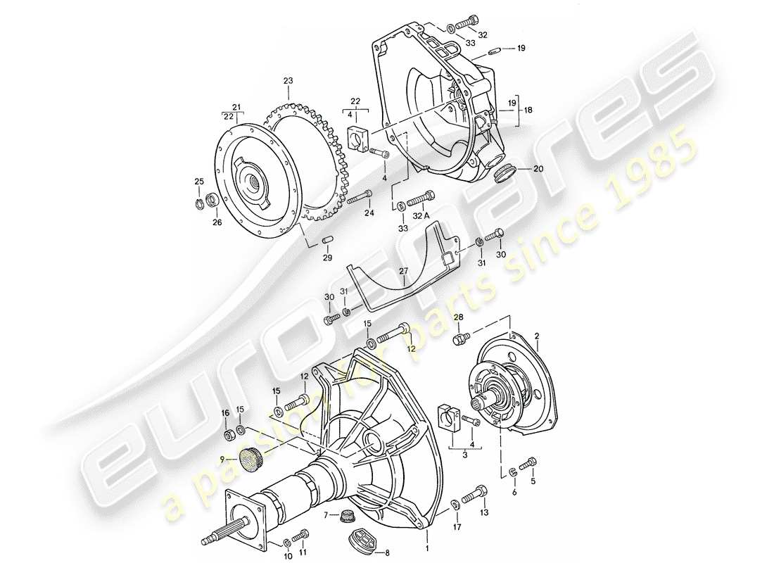 porsche 944 (1991) central tube - for - automatic transmission - d >> - mj 1989 part diagram