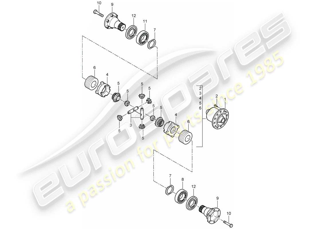 porsche 997 gt3 (2009) limited slip differential part diagram