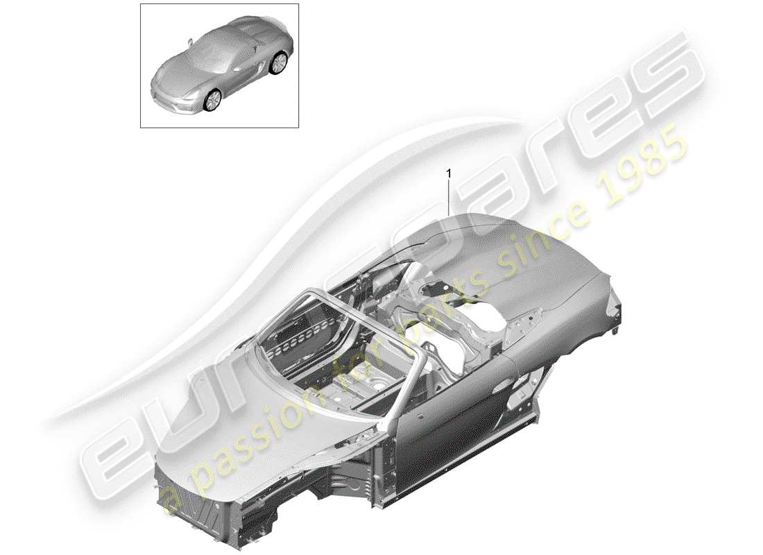 porsche boxster spyder (2016) car body part diagram