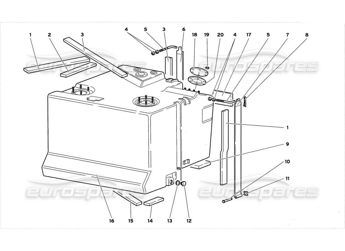 lamborghini diablo gt (1999) fuel system part diagram