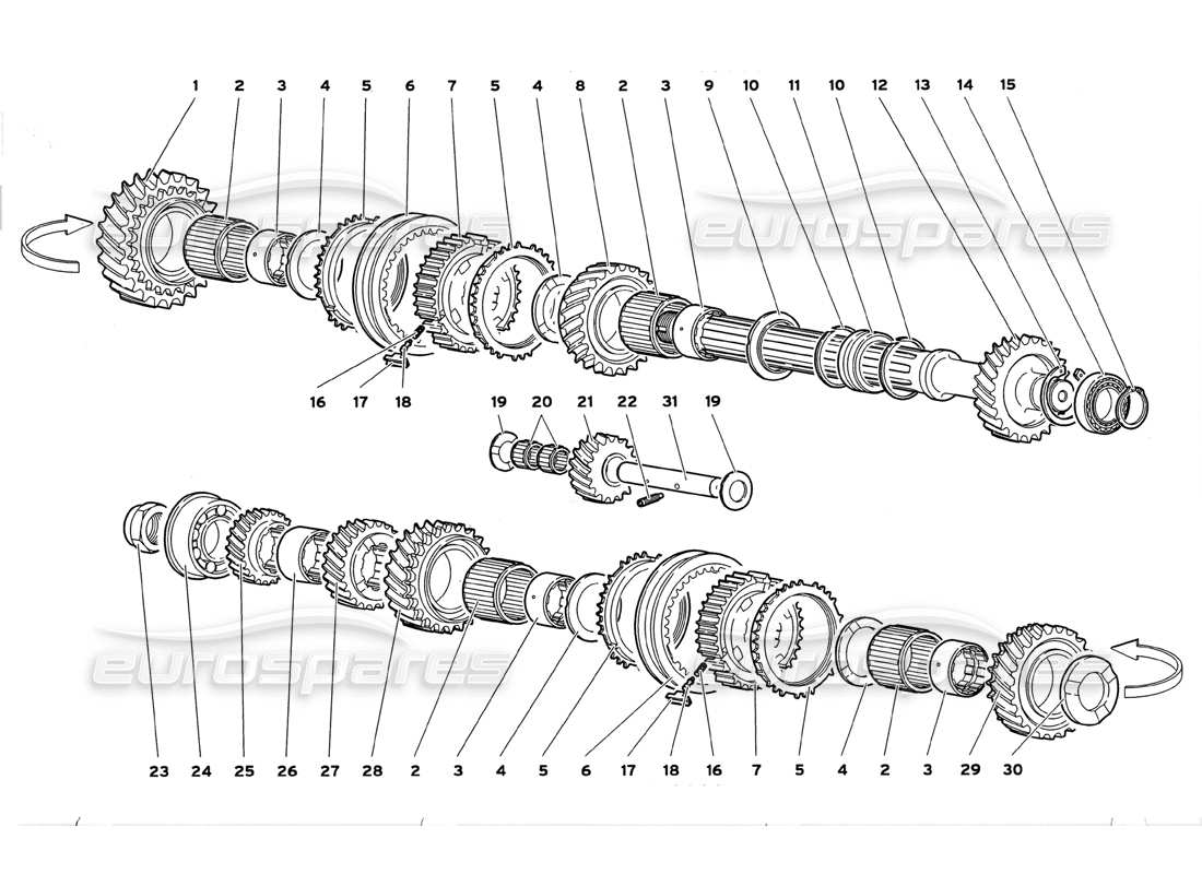 lamborghini diablo gt (1999) driven shaft part diagram