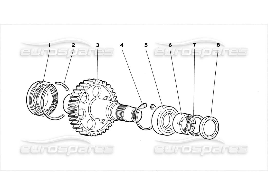 lamborghini diablo gt (1999) gear trasmission end part diagram