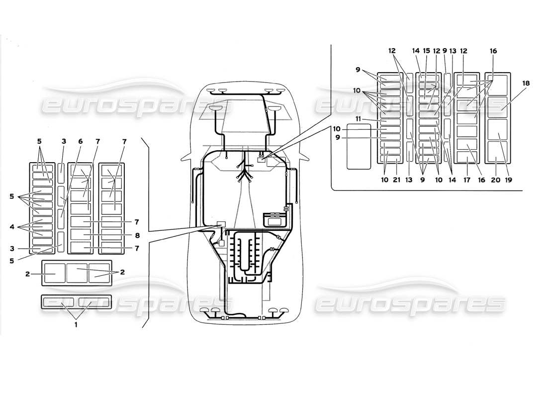 lamborghini diablo gt (1999) electrical system part diagram