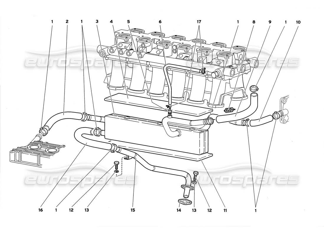 lamborghini diablo gt (1999) engine oil breathing system part diagram