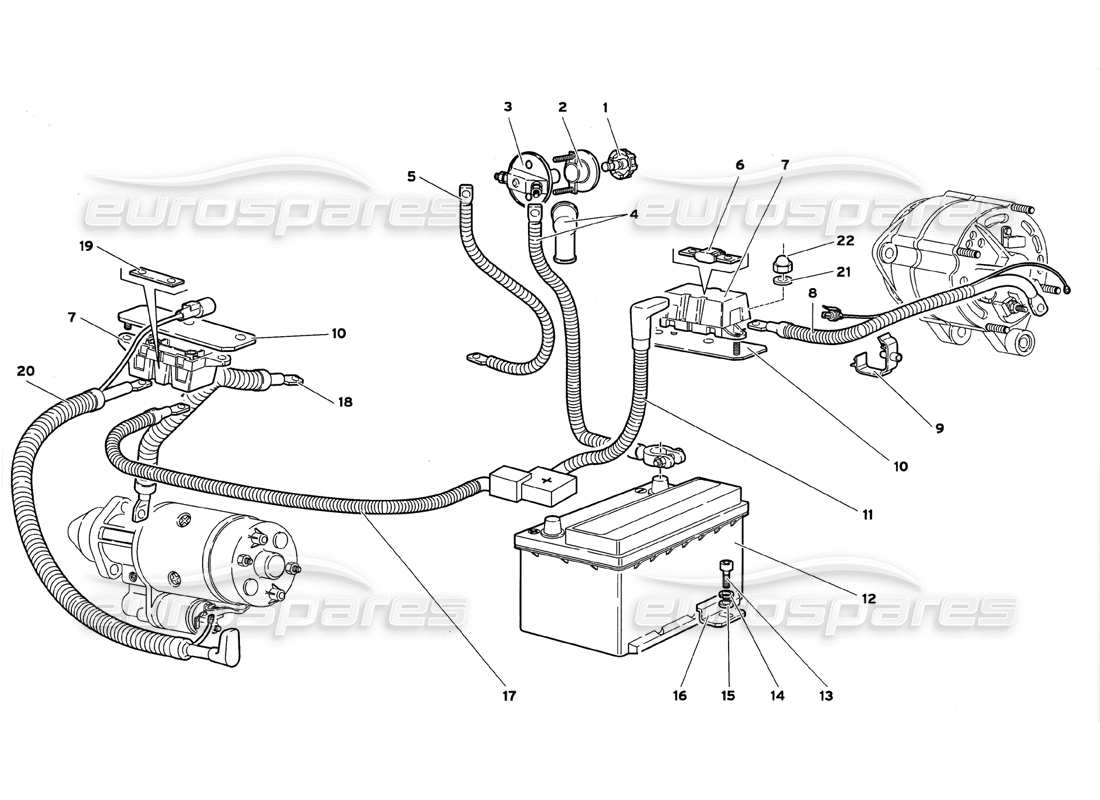 lamborghini diablo gt (1999) electrical system part diagram