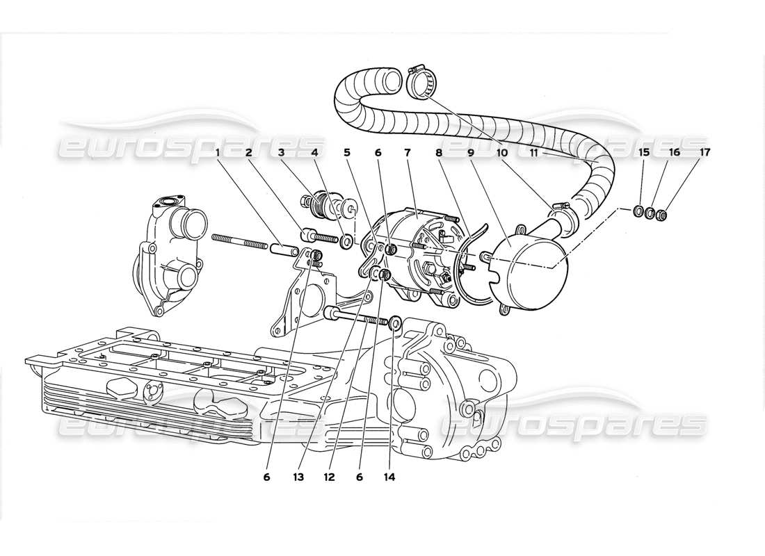 lamborghini diablo gt (1999) alternator part diagram