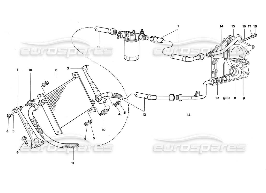 lamborghini diablo gt (1999) engine oil system part diagram