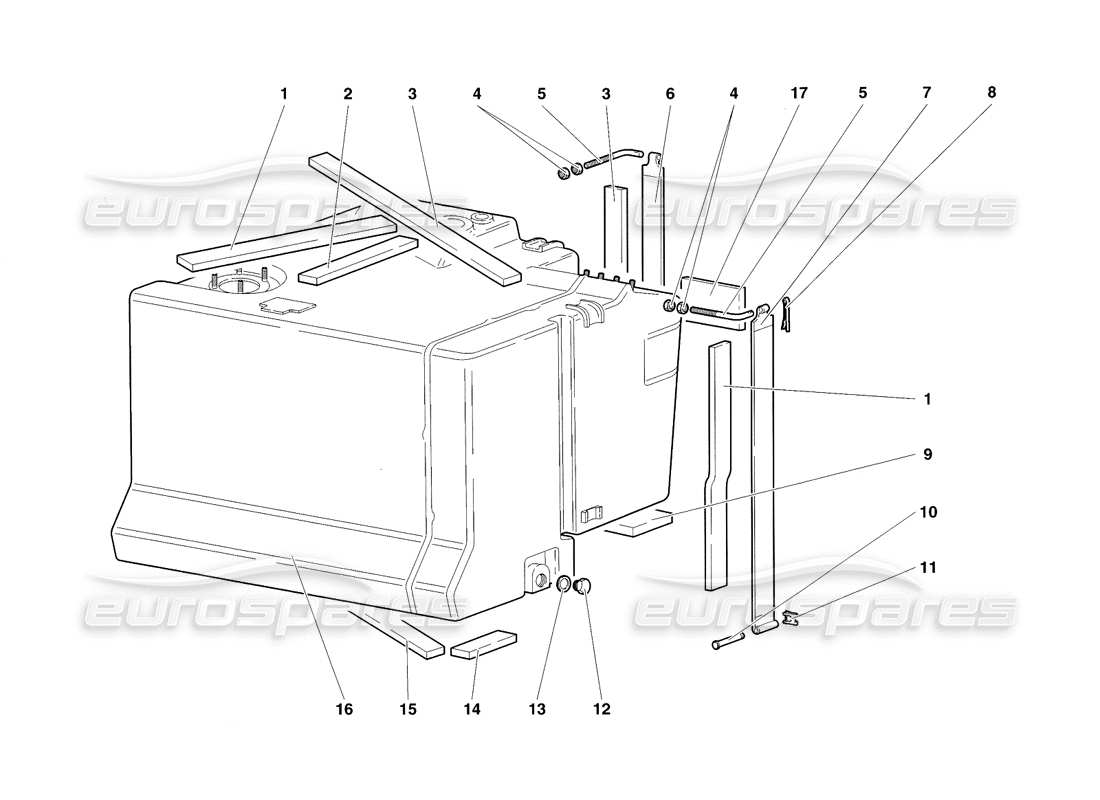 lamborghini diablo sv (1998) fuel system part diagram