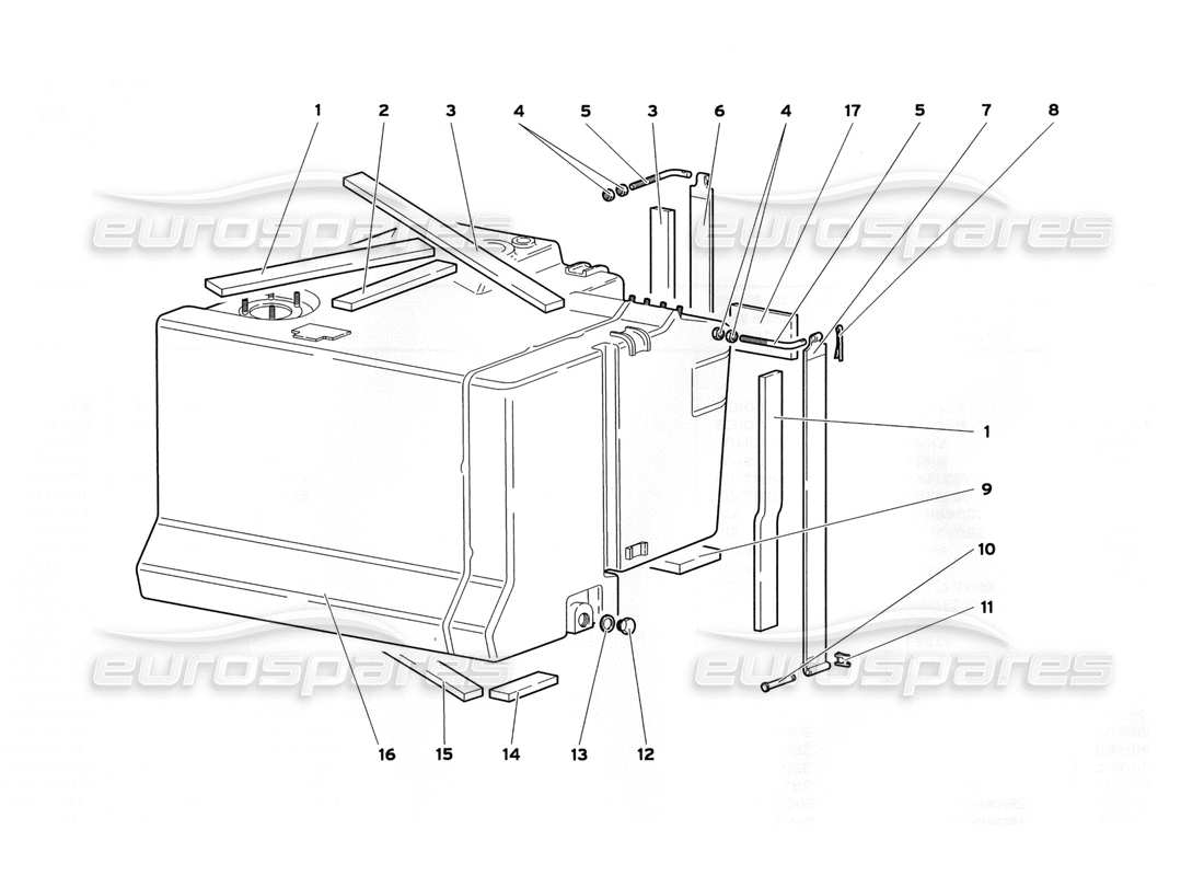 lamborghini diablo sv (1999) fuel system (with adapter code 0062001647 see table 62.02.00) (for cars without fast fuel insertion) part diagram