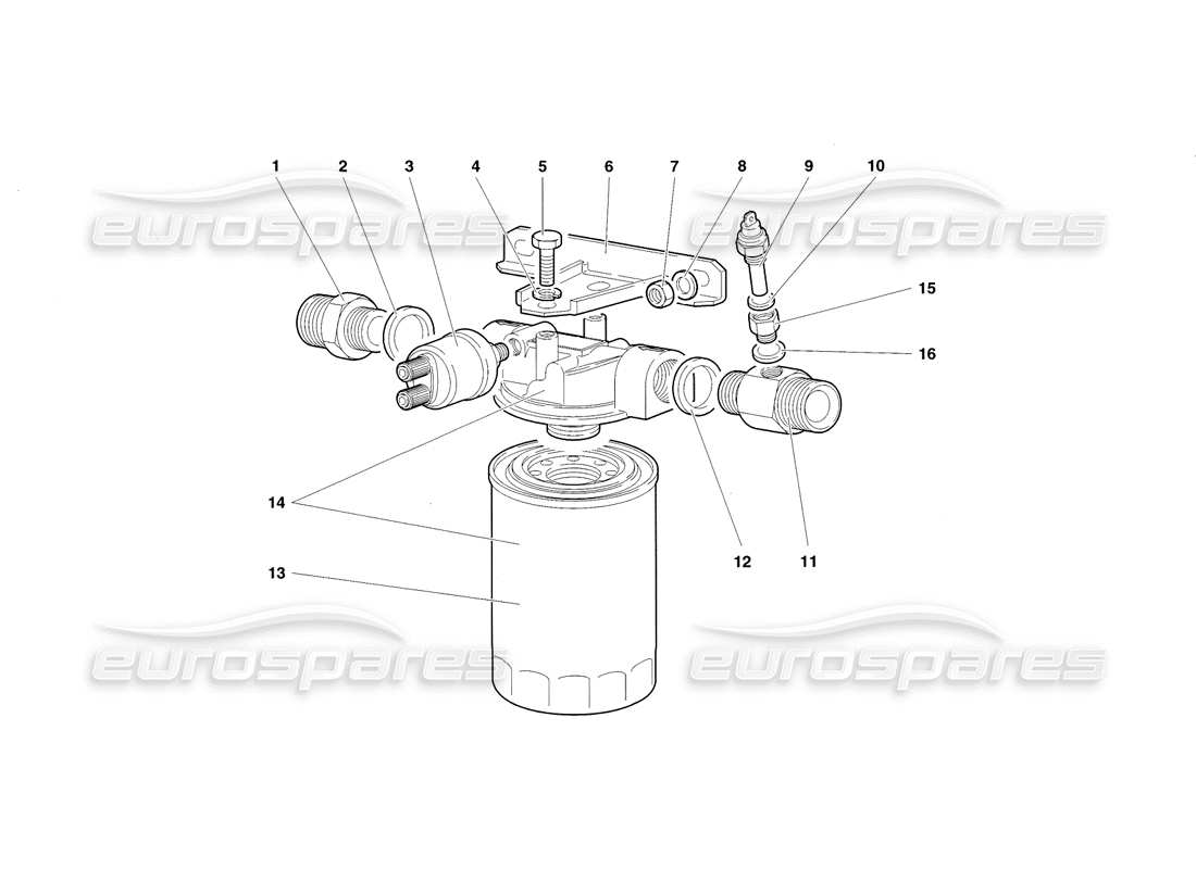 lamborghini diablo sv (1998) engine oil filter part diagram