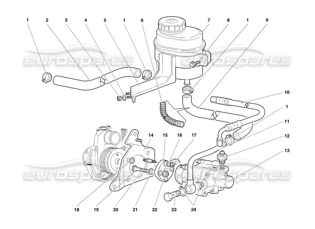 lamborghini diablo sv (1998) steering part diagram