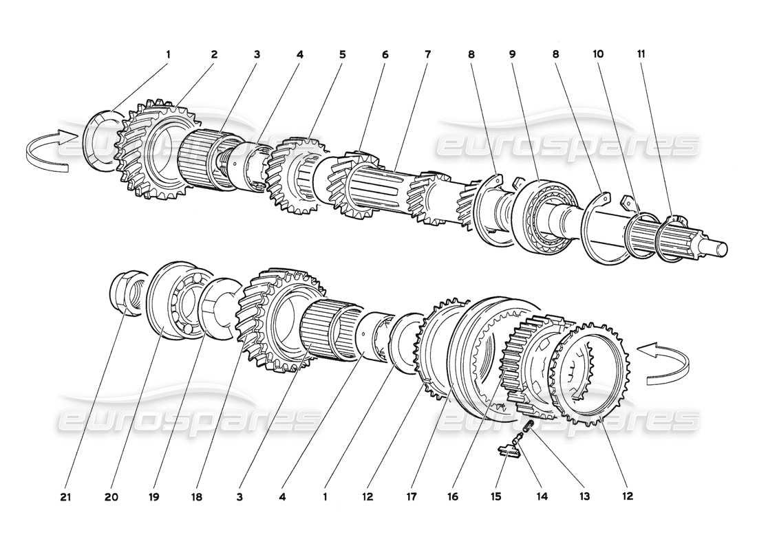 lamborghini diablo 6.0 (2001) main shaft part diagram