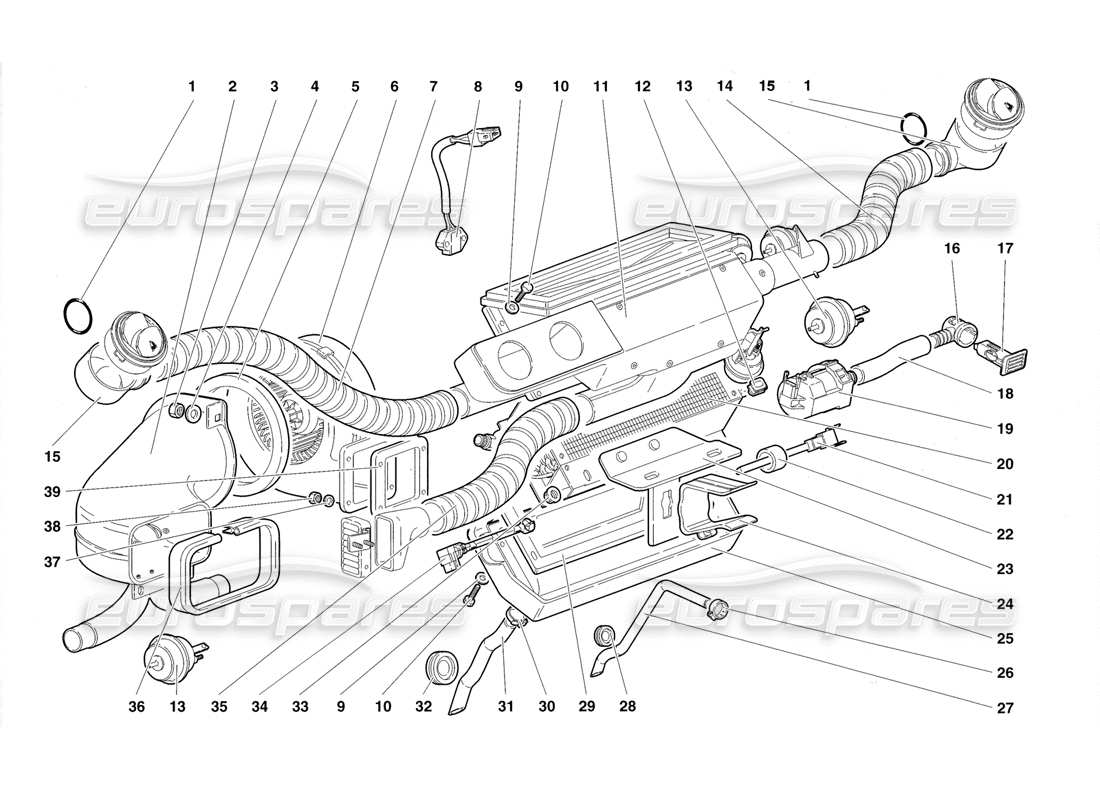 lamborghini diablo roadster (1998) climate control part diagram